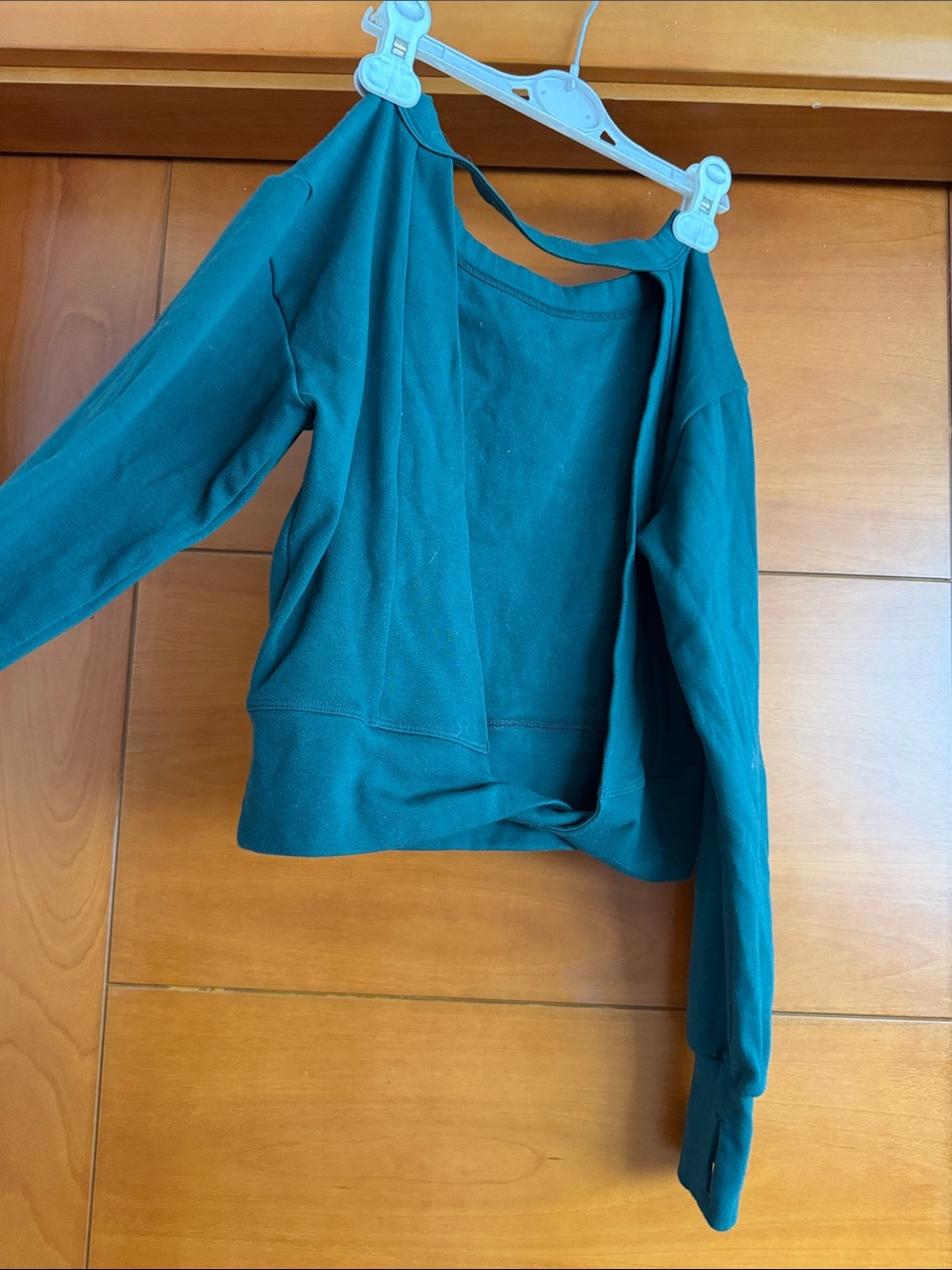 Open-Front Teal Cropped Cardigan Sweater
